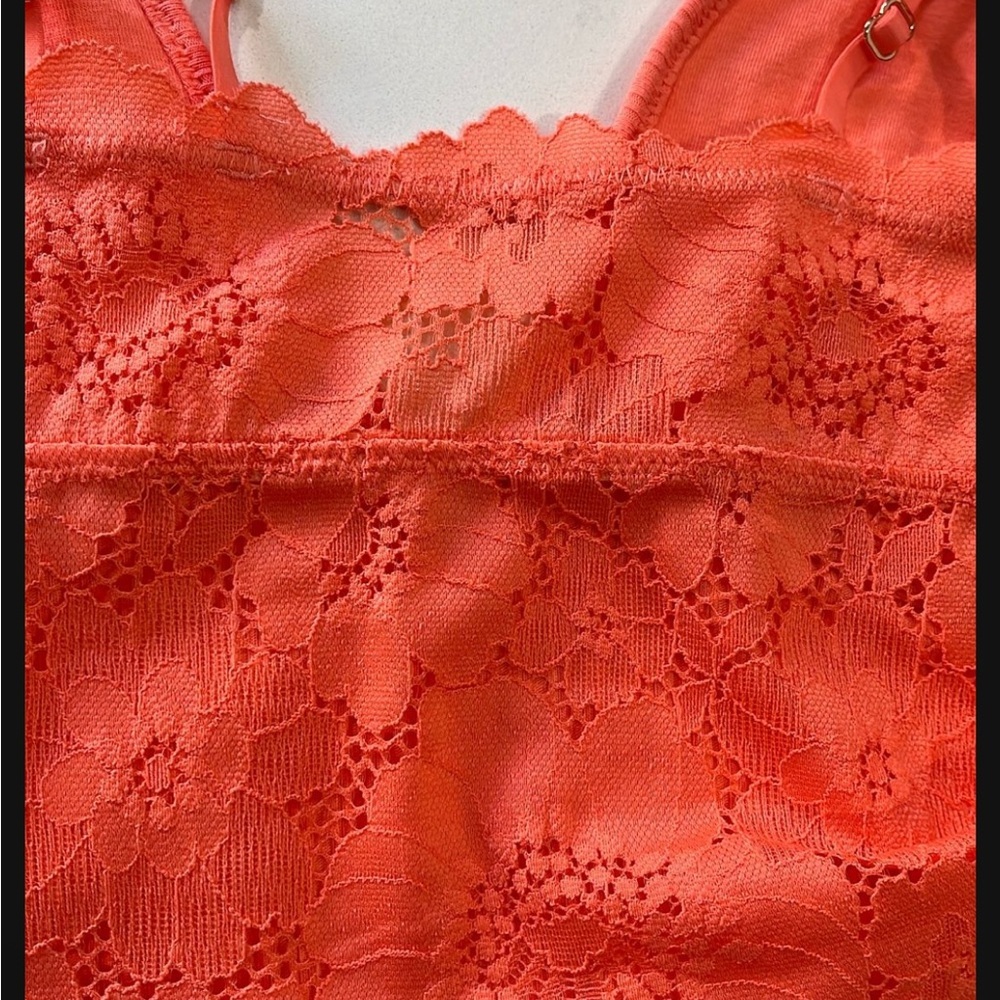 Aerie Orange Ribbed Bra with Adjustable Straps - Picture 4 of 4